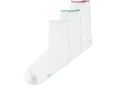 Name It socks white with green and red detail 3-pack